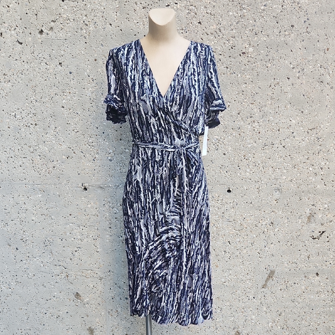 Angeleye Black And White Wrap Dress